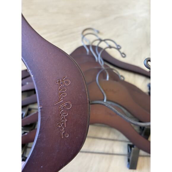 7 Lilly Pulitzer Clothes Hangers brown clip pants shorts dress skirt RARE lot 7 - Picture 7 of 10